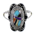 Southwestern Sterling Silver Multicolor Ring Size 7-1/2 WX75039